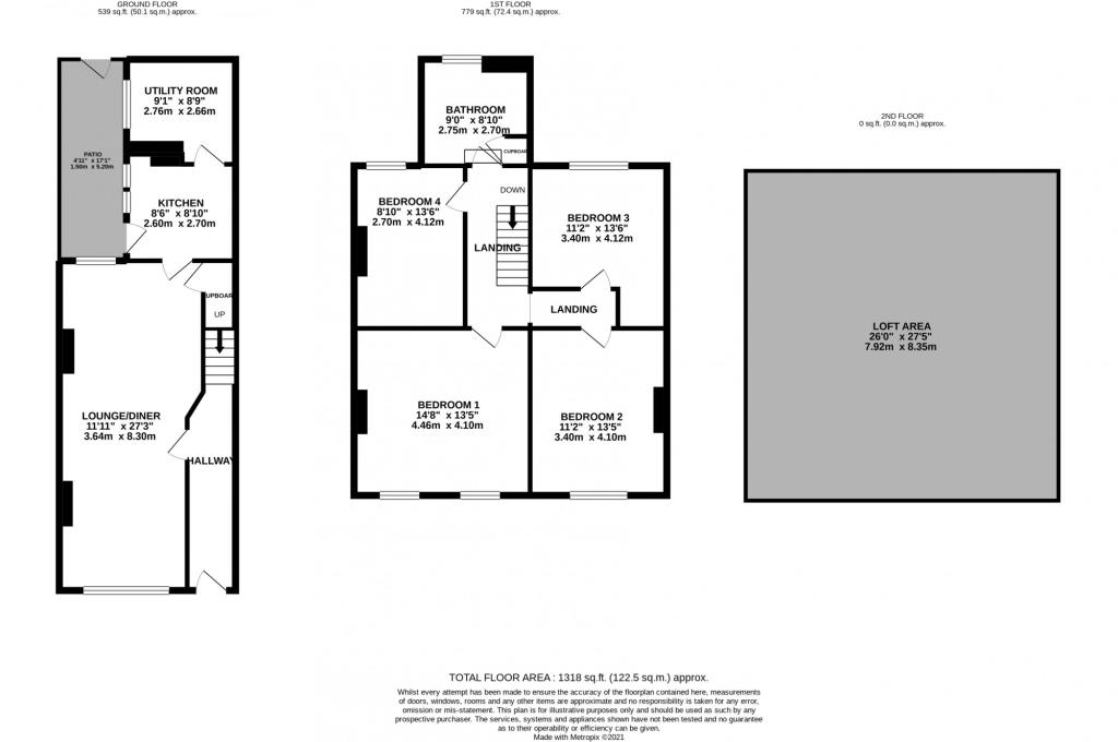 Lot: 141 - PERIOD PROPERTY WITH PART FLYING FREEHOLD, POTENTIAL FOR CONVERSION - Floorplan image layout of accommodation